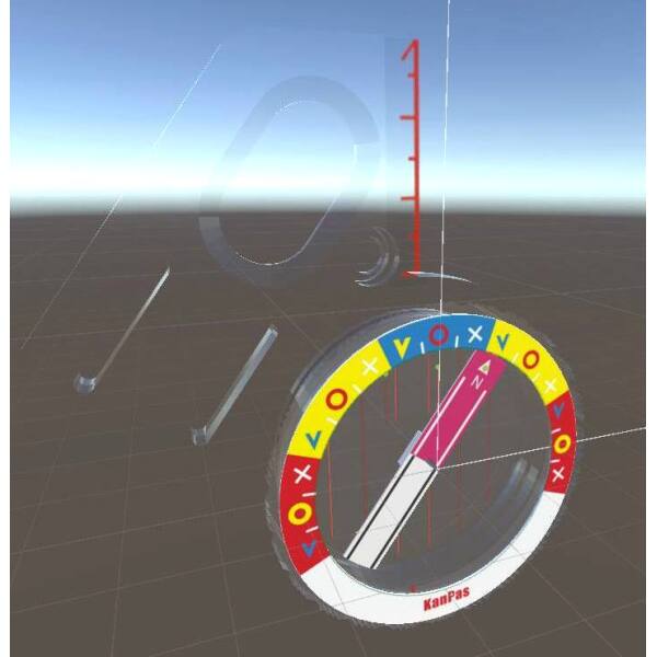 KanPas Thumb Compass - rainbow dial