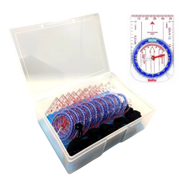 Box set of 10 KanPas Beginner baseplate compasses
