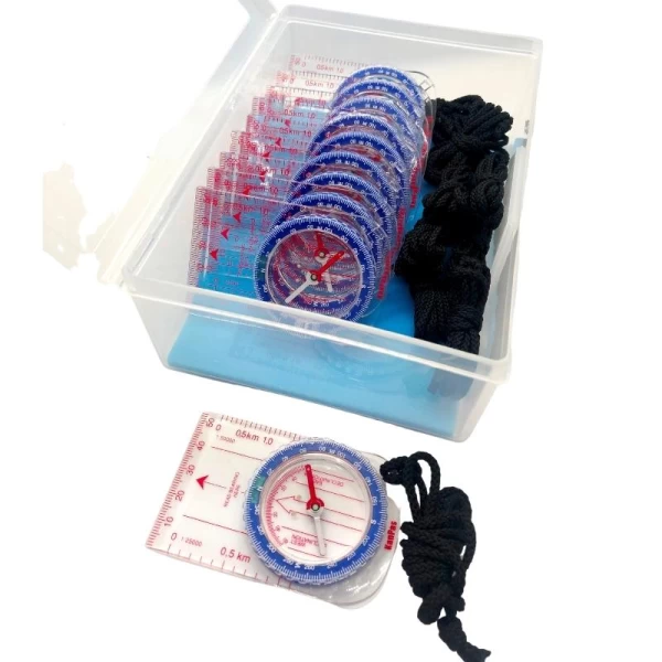 Beginner compass set of 10 in plastic box